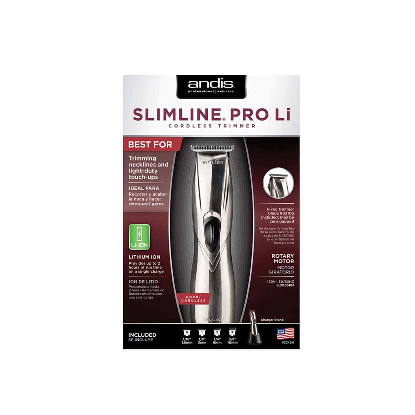 Patillera Inalambrica Profesional Andis Slimline Pro Li